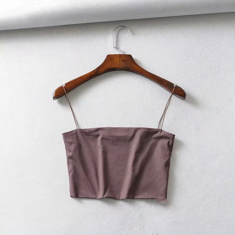 2022 Sommer Damen Crop Top Sexy elastisch Baumwolle Camis ärmellos Kurzes Tank Top Bar