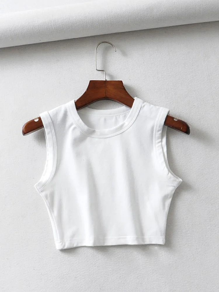 Sommer Vintage Weiß Crop Tops Damen Biker Schwarz Punk Sexy Tank Top Korean Streetwear Cropped Ärmelloses Top Feminino