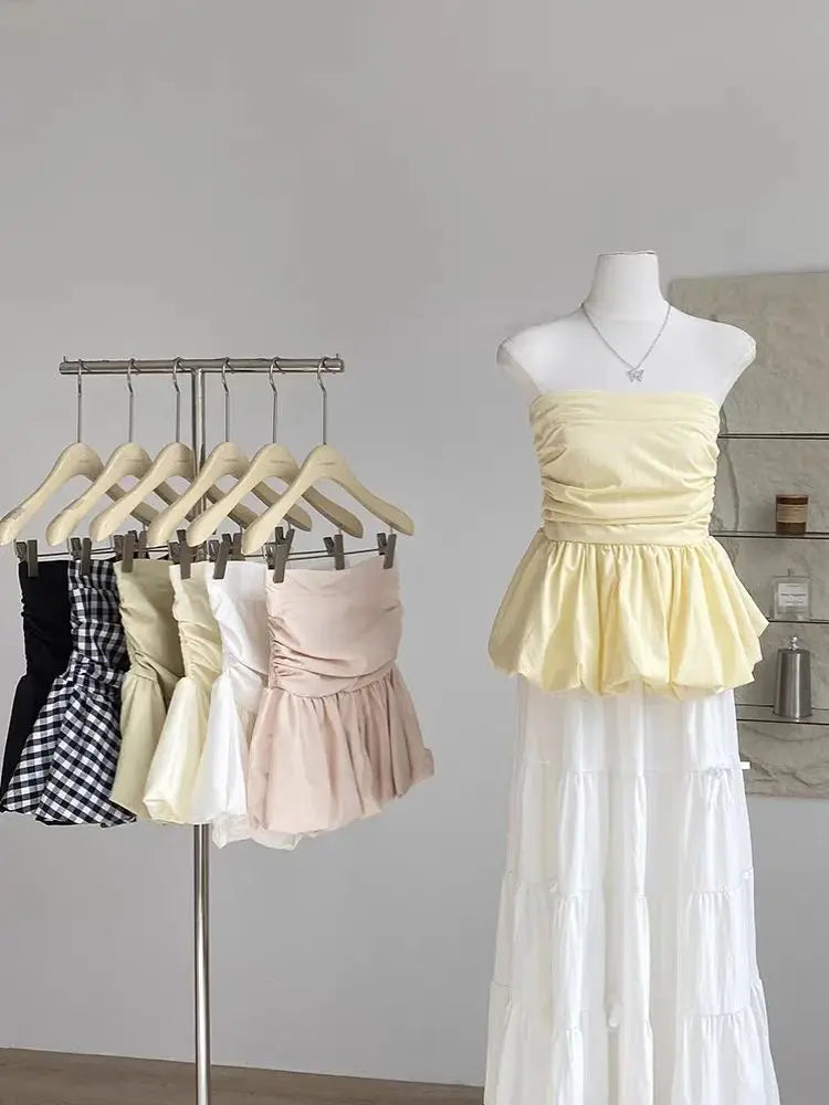 Sleeveless Crop Top Korean Style Chic Summer