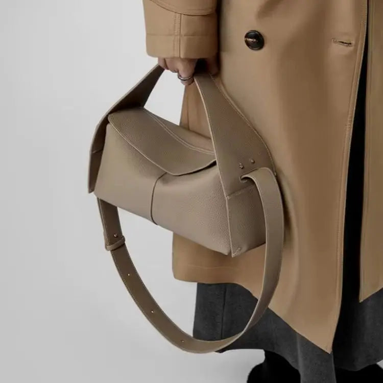 Detachable Shoulder Strap Leather Handbag