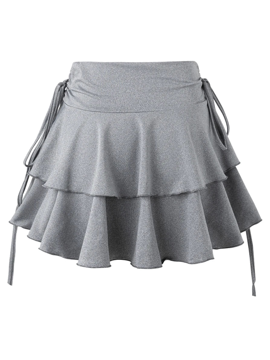 Neuer einfarbiger Rock Damen Sommer Mode Outdoor Vielseitig Hohe Taille Schmal Geschnitten Elastischer Bund Kurzer Rock Ware Auf Lager