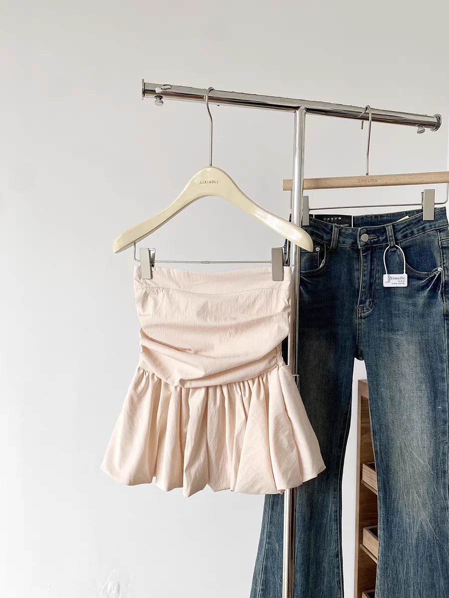 Sleeveless Crop Top Korean Style Chic Summer