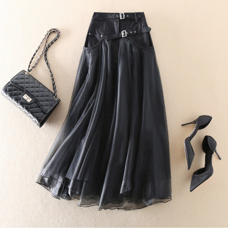 High Waist Elegant Mesh Skirt