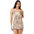Nibber hochelastisches Kleid Damen Kunstdruck tiefer Ausschnitt durchsichtig figurbetont sexy Mitternacht Sommer neuer Trend schick Hottie Mini Bodycon