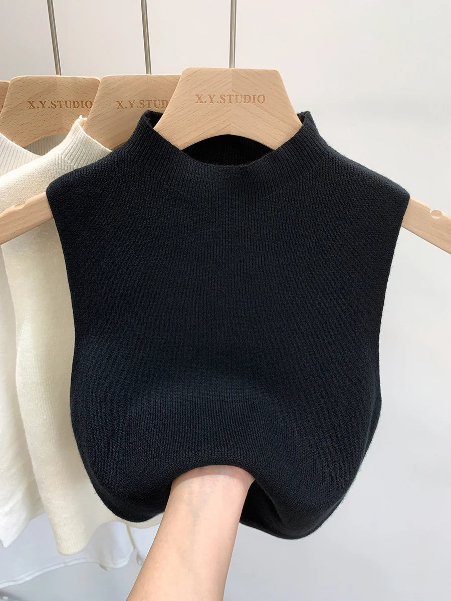 Women Knitted Tank Top Summer Fall Slim Sweater