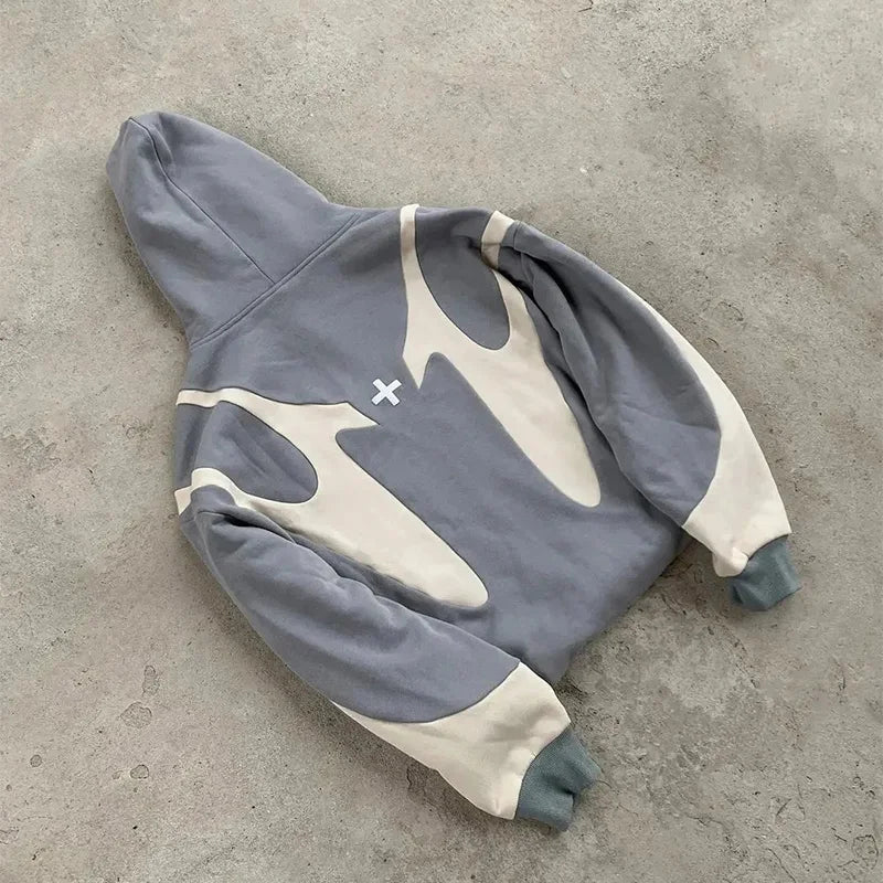 Devil Pattern Zipper Hoodie Jacket