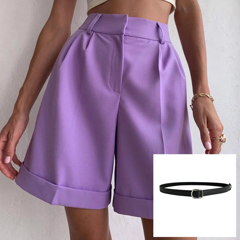 Hirsionsan High Waist Shorts Women Pants