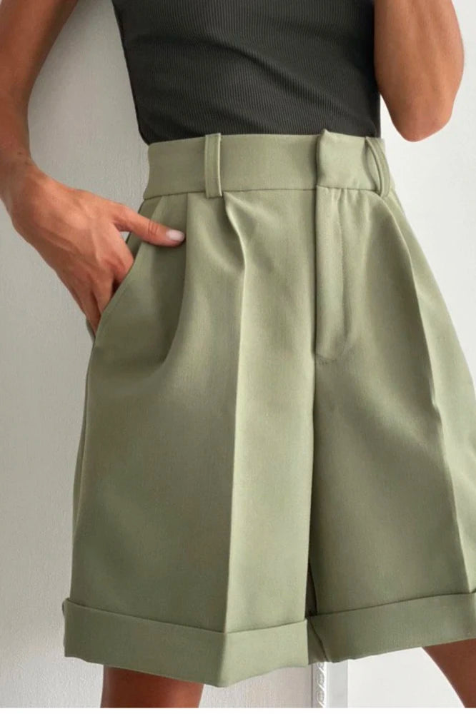 Hirsionsan High Waist Shorts Women Pants