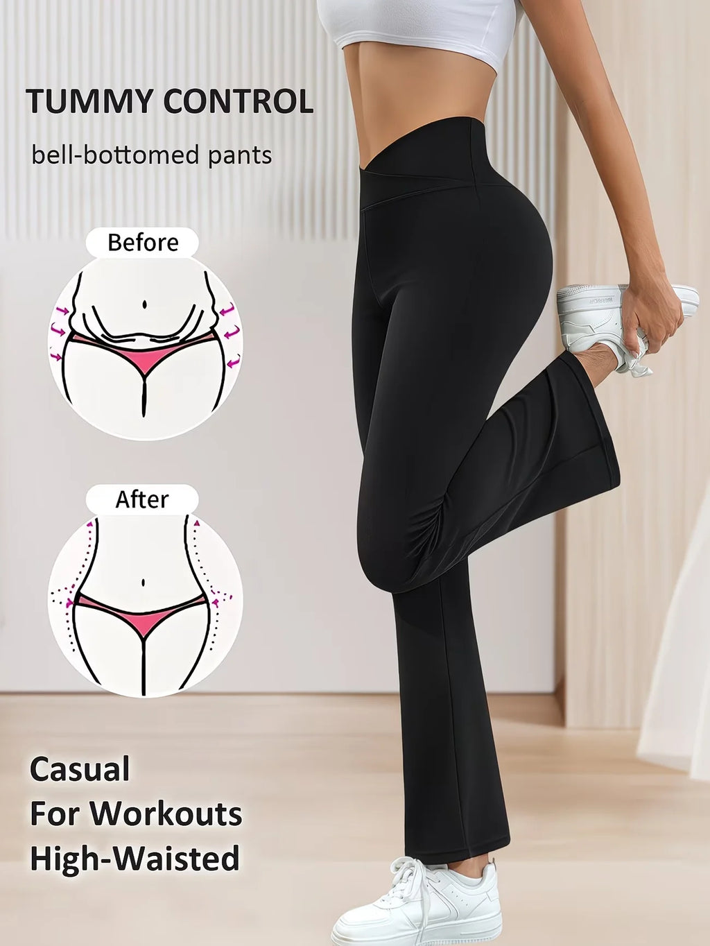 Women's thin cross-waist tight pants