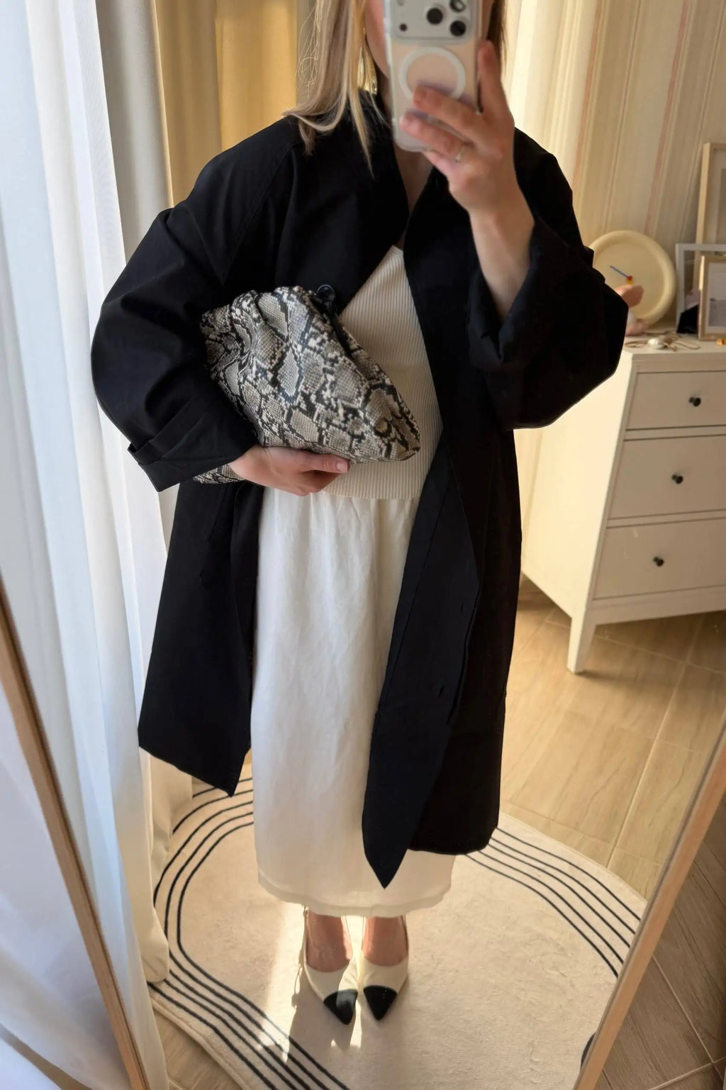 Stand Neck Long Trench Coat Women Spring