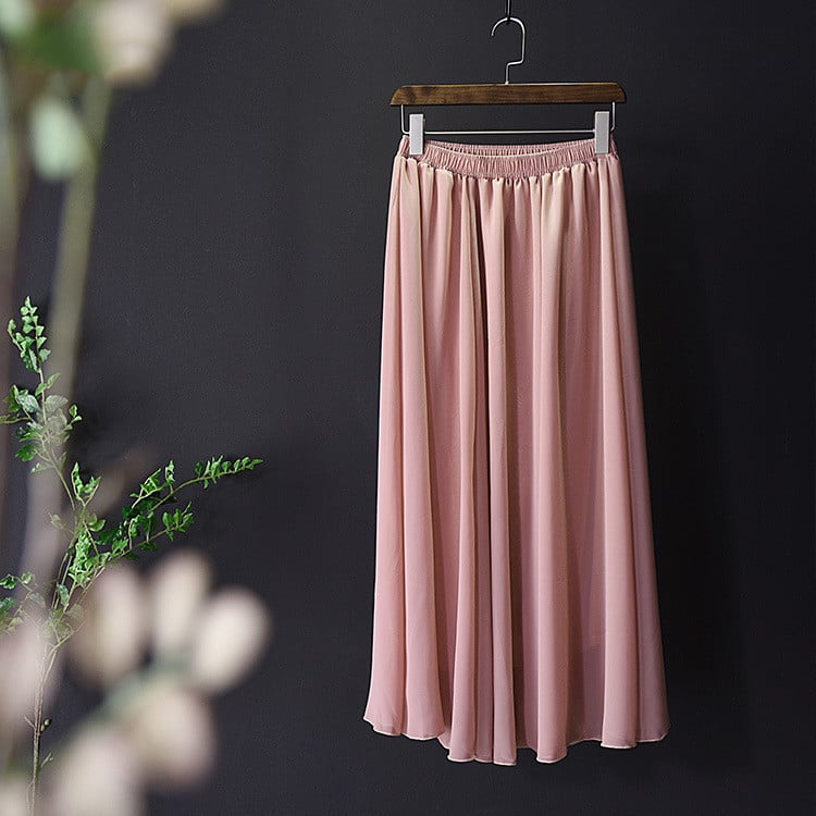 Chic Mid-Length Beach Chiffon Skirt