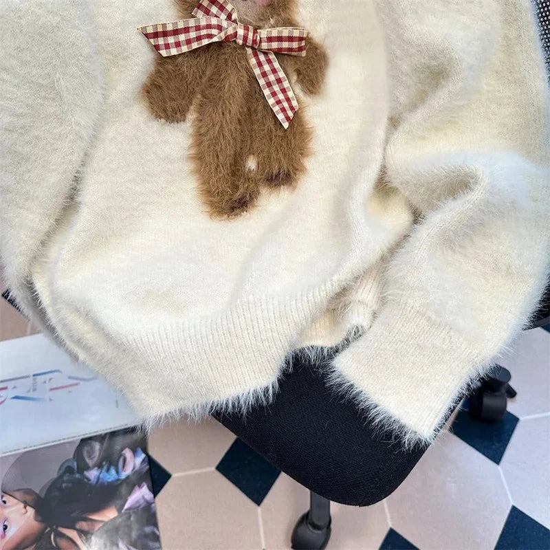 Autumn Faux Mink Velvet Sweaters Women