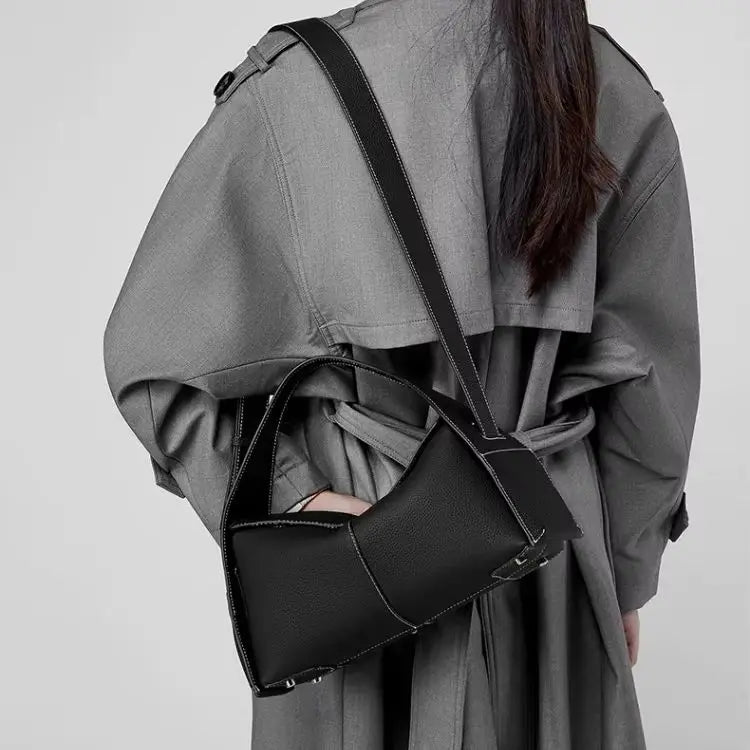 Detachable Shoulder Strap Leather Handbag