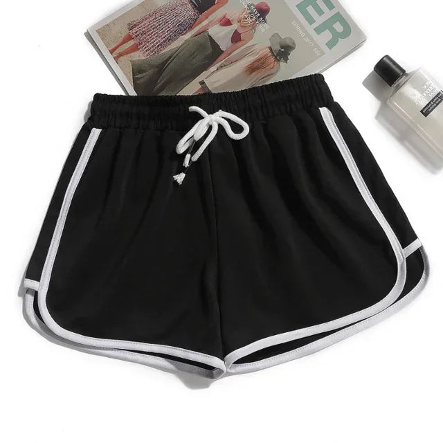 Damen gestreifte lässige Shorts koreanischer Harajuku-Stil locker kombinierbare Sport-Shorts Sommer Mode schlichte Yoga dünne Mini-Shorts weiblich