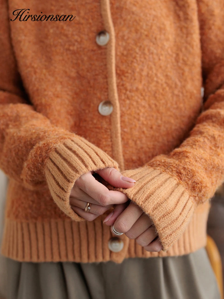 Hirsionsan Elegant Long Sleeve Sweater Women