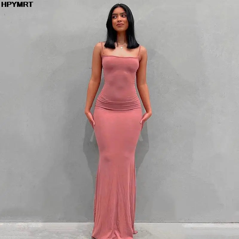 Satin-Neckholder-Kleid ärmellos rückenfrei schmal geschnitten sexy Maxikleid 2022 Frühling Damen Party Y2K figurbetonte elegante Kleider Damenbekleidung