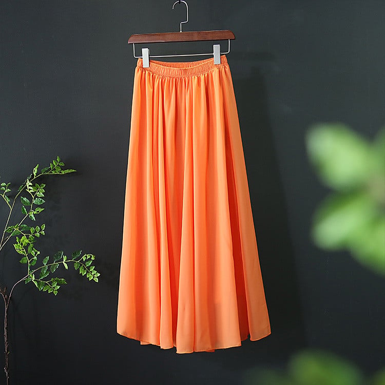 Chic Mid-Length Beach Chiffon Skirt