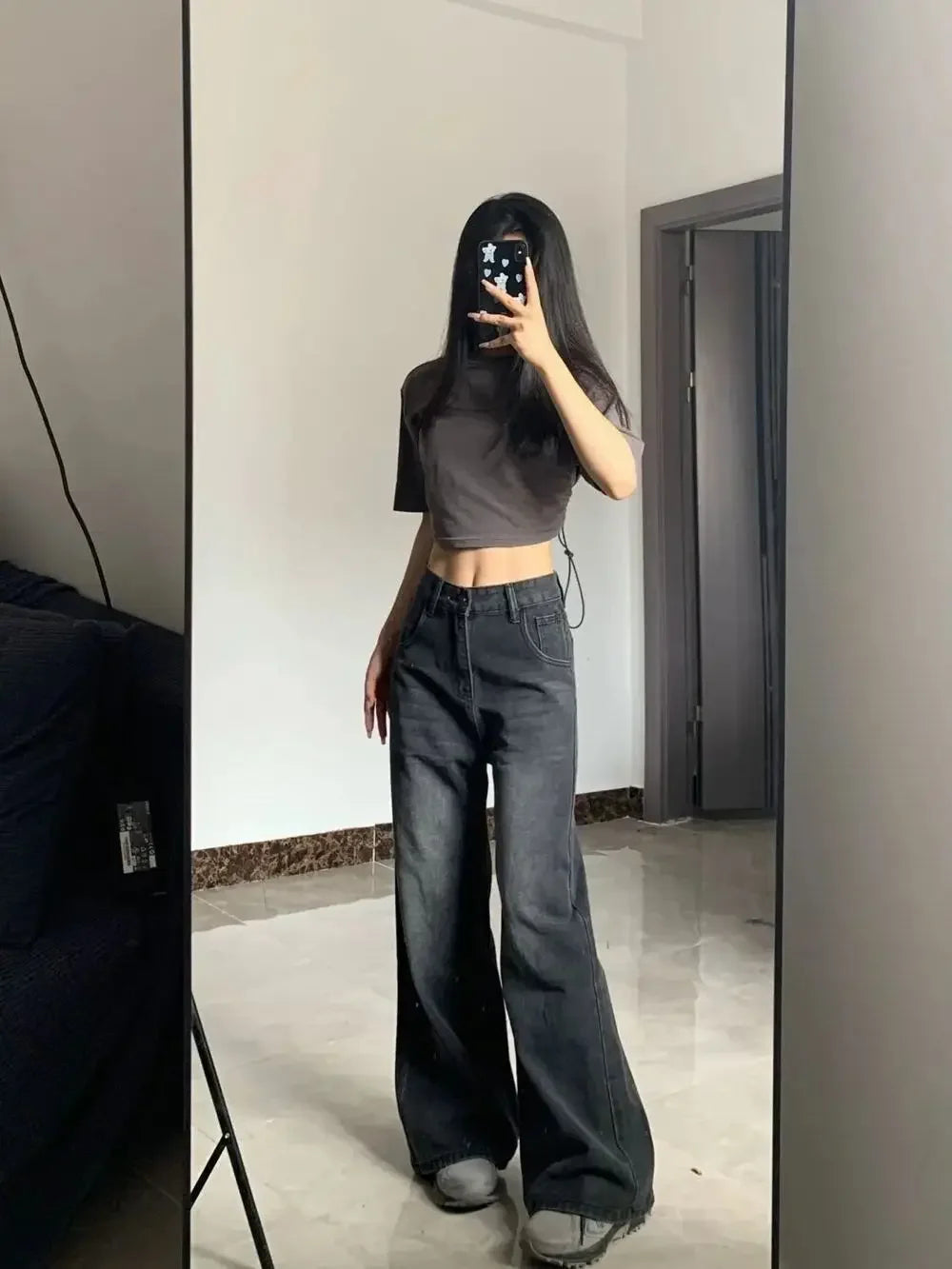 Slimming Jeans for Women Loose-Fit Denim Pants