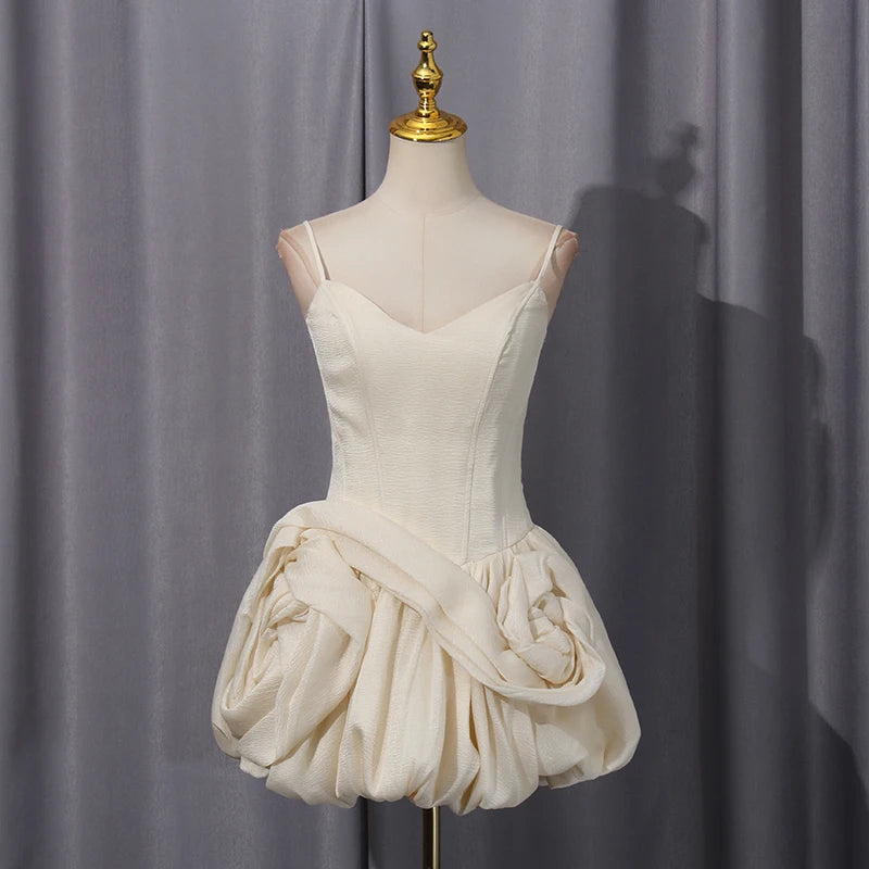 VGH Solid Sexy Patchwork Flower Hem Dress for Women