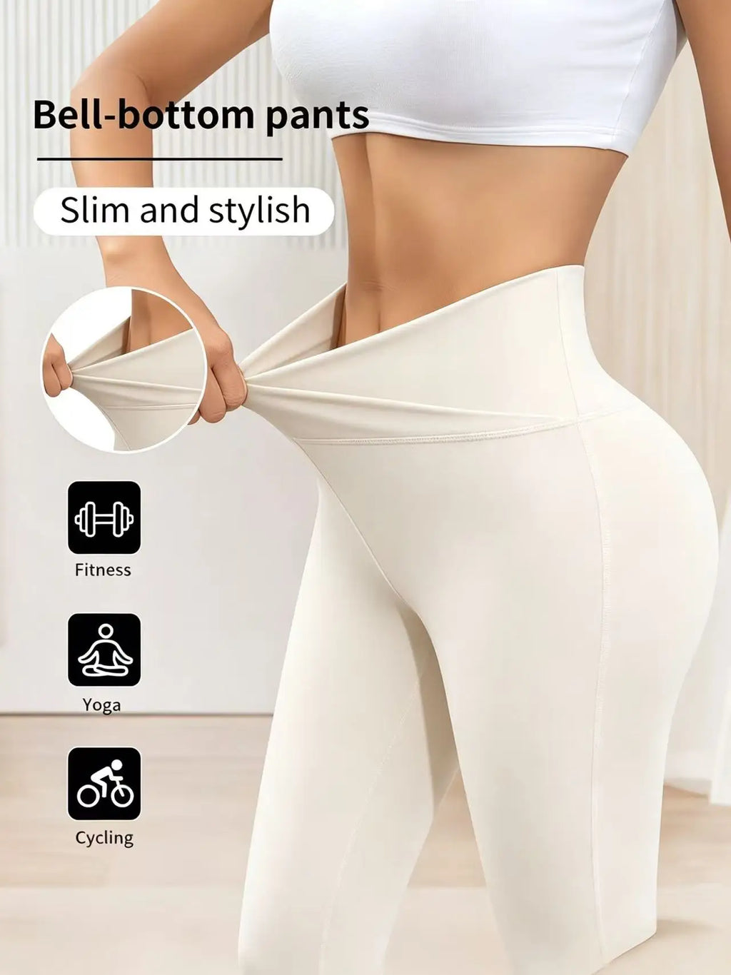 Women's thin cross-waist tight pants