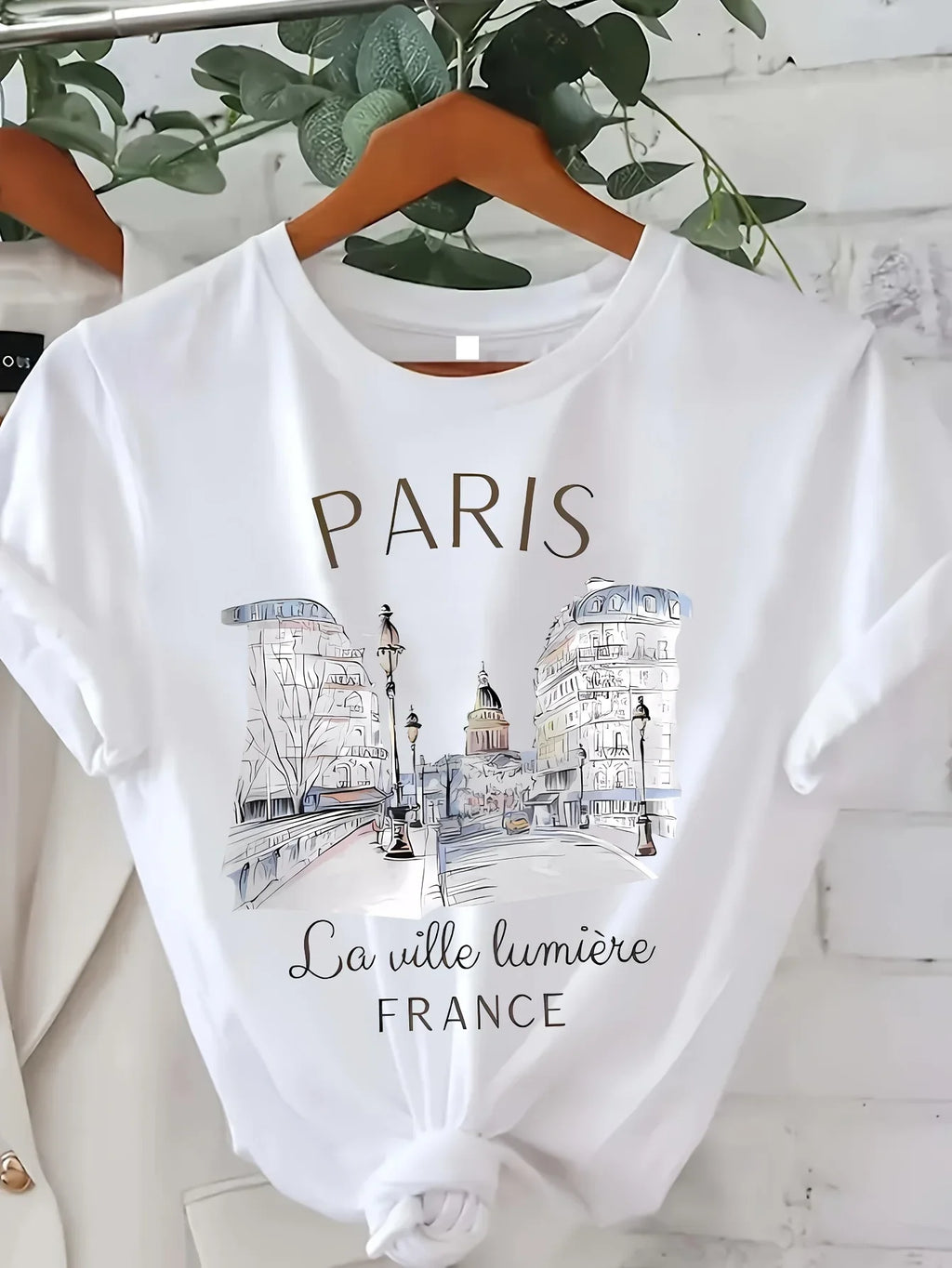 Paris Women Print T-shirt Casual