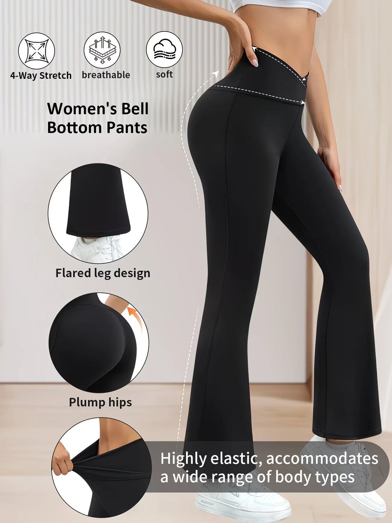 Women's thin cross-waist tight pants