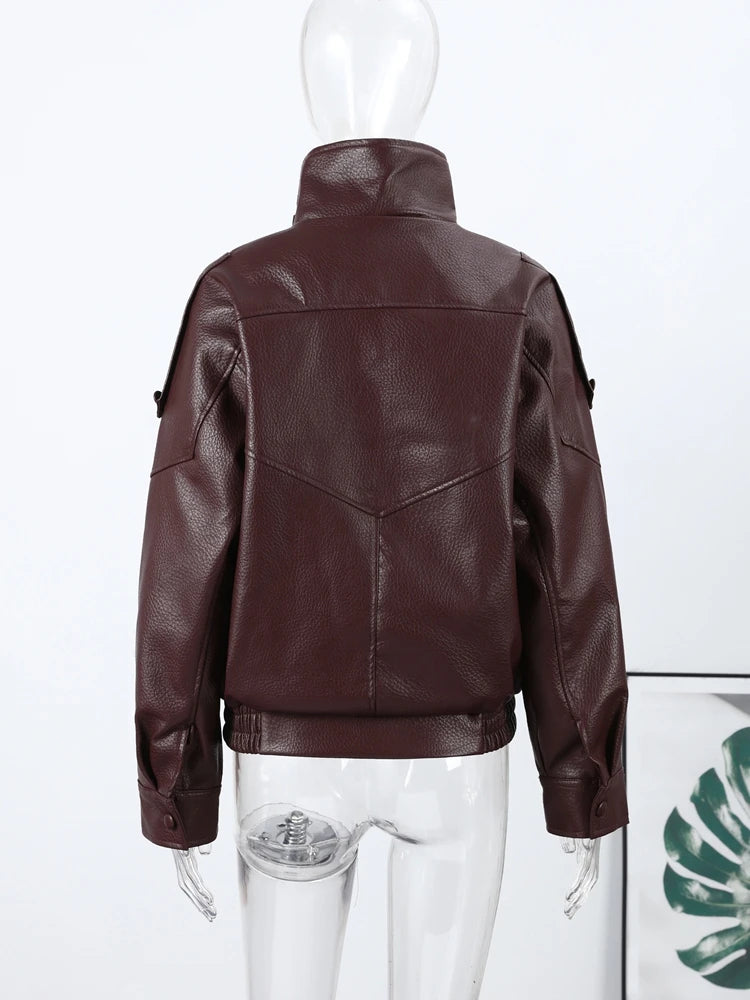 2026 Spring Women's Faux Leather Jacket