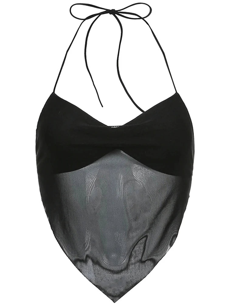 Halter Tops Women V-neck Backless