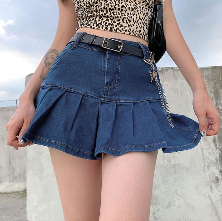 Chic Youth Safety Denim Skirt