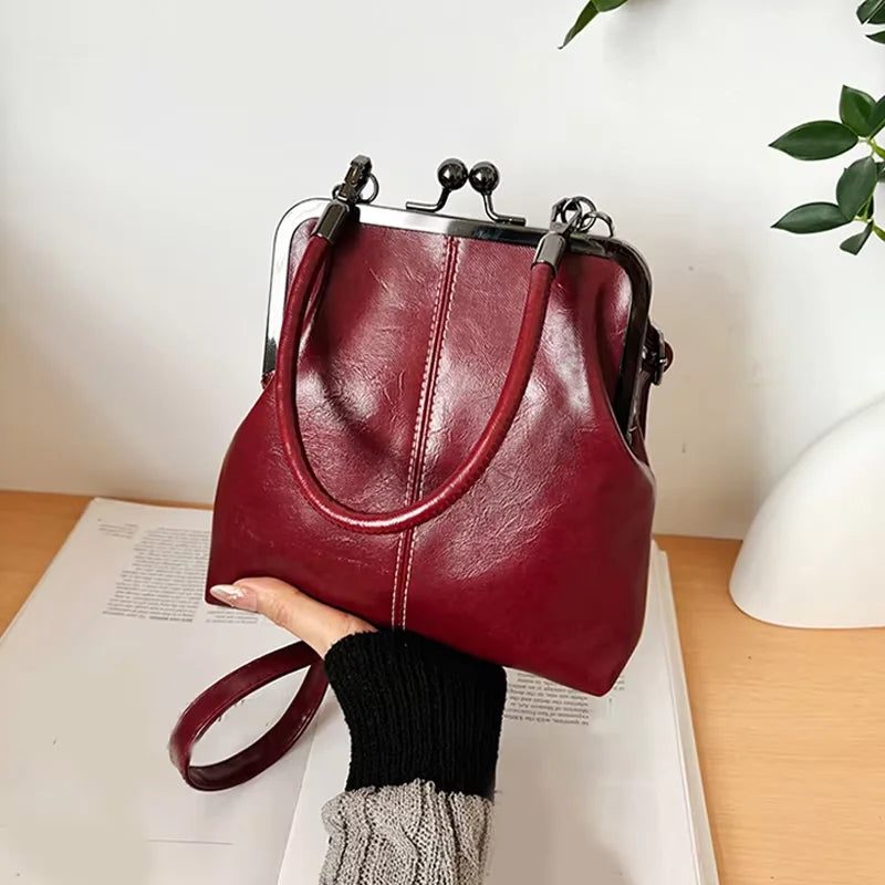 HOMEFISH Vintage Style Leather Handbag