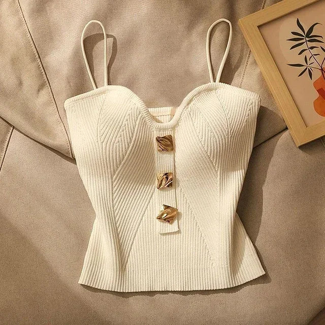 Slim Fit T-Shirt No Chest Pad Short Tank Tops