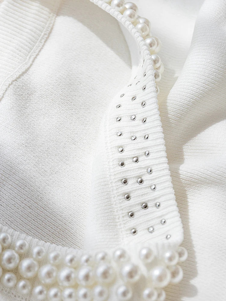 Korea Strickwesten Damen Top Uni Tank Blusen Mujer De Moda Sommer Neue Mode Damen Ärmellose Perlen Lässige Dünne Oberteile