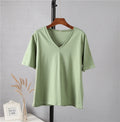 Hirsionsan Summer V Neck Soft Tees Tops