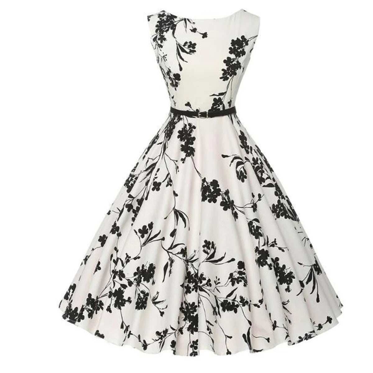 Summer Floral Robe Retro Swing Casual Vintage Dress