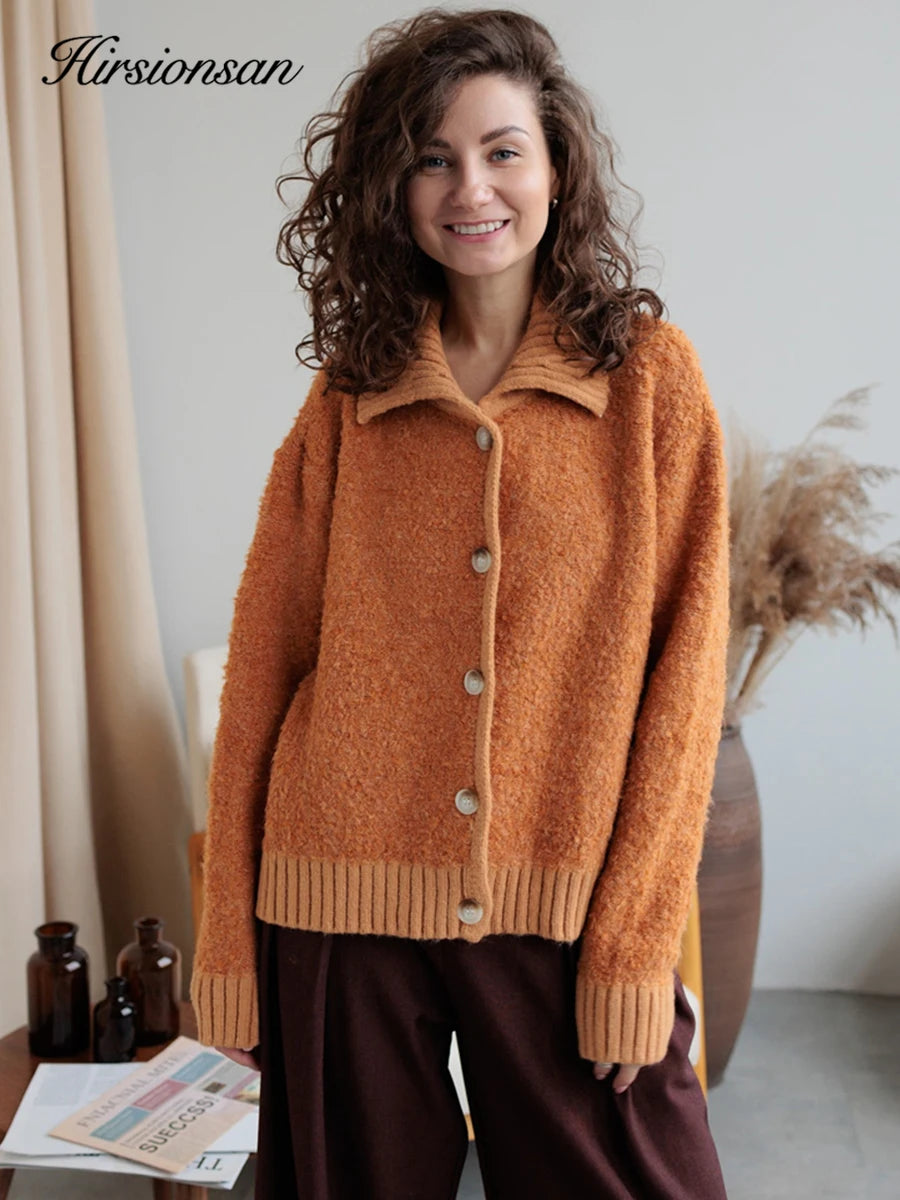 Hirsionsan Elegant Long Sleeve Sweater Women