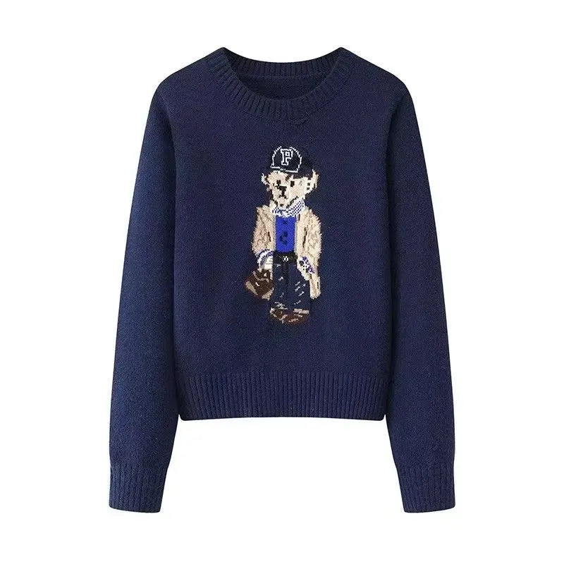 Crochet Bear Knit Sweater Pullover