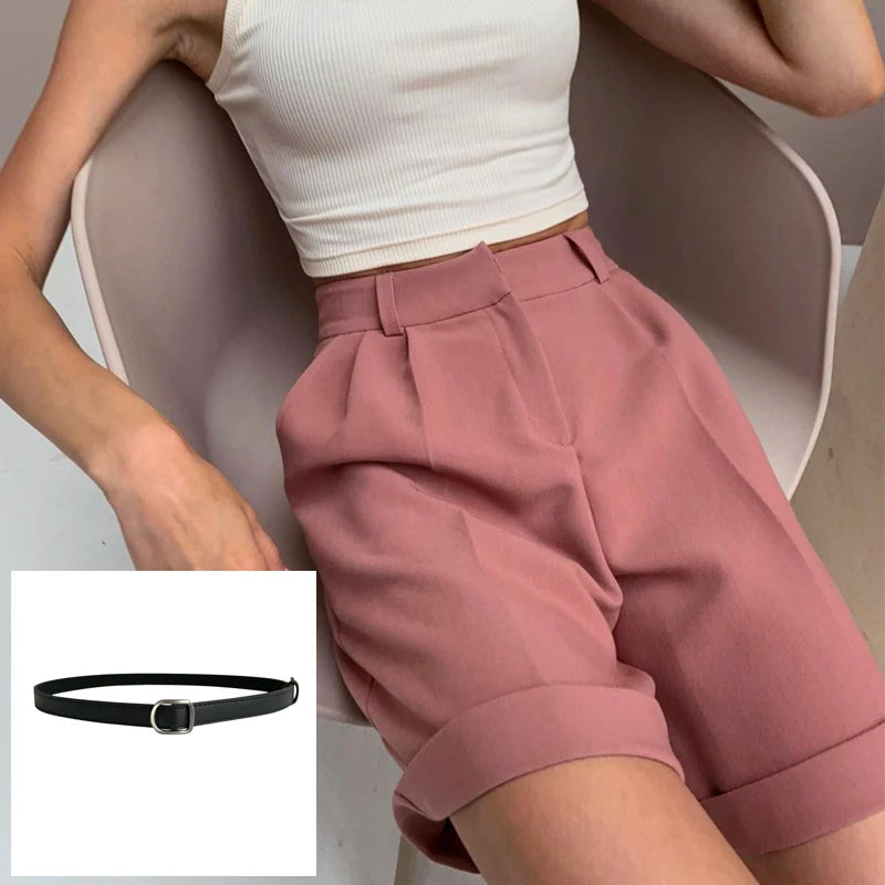 Hirsionsan High Waist Shorts Women Pants