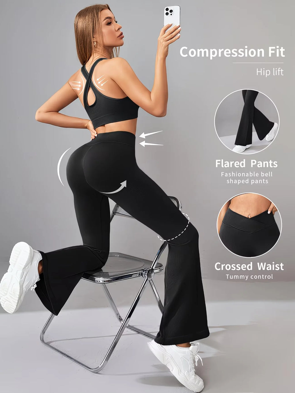 Women's thin cross-waist tight pants
