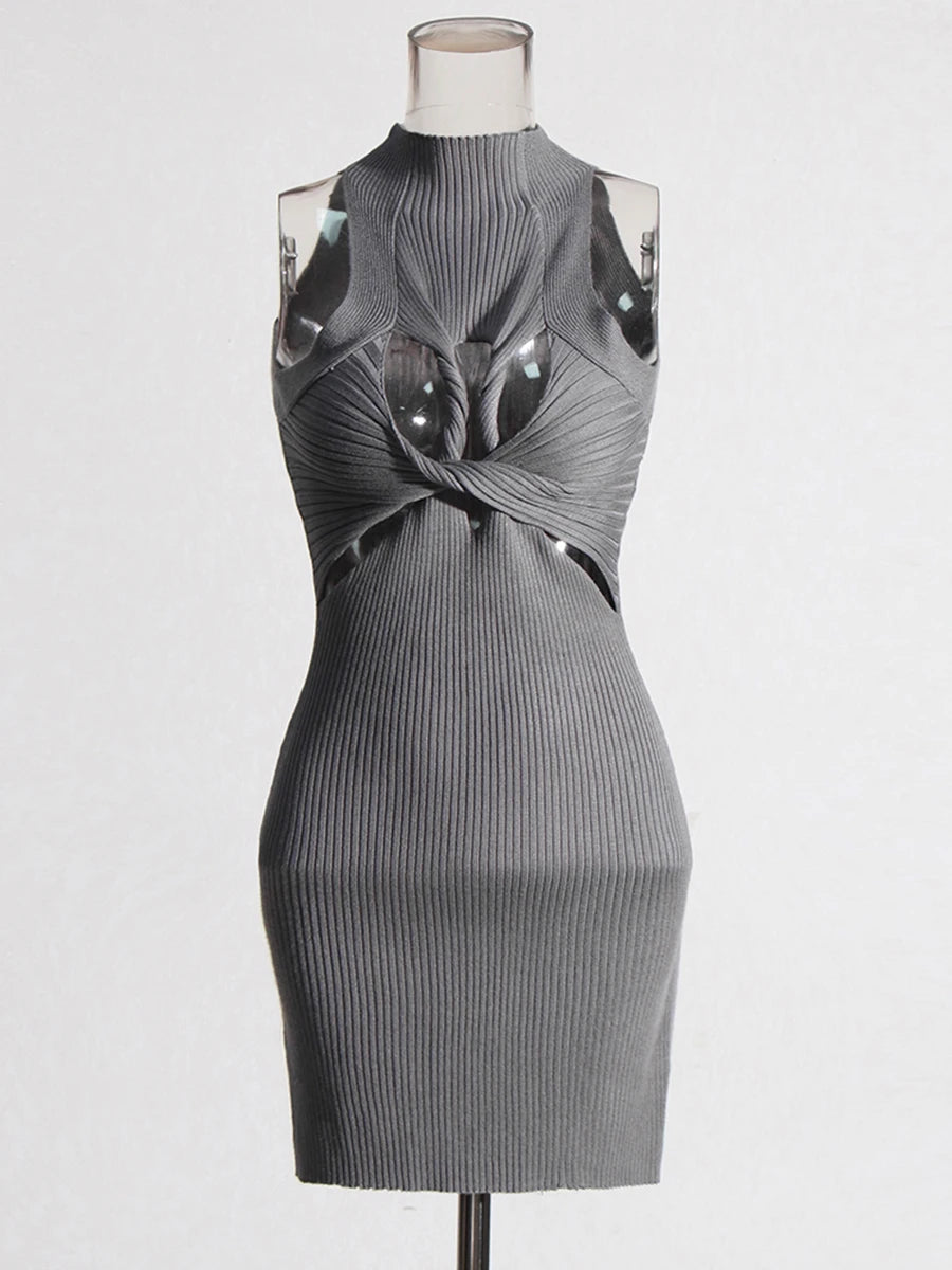 VGH Slimming Hollow Out Short Dress for Women