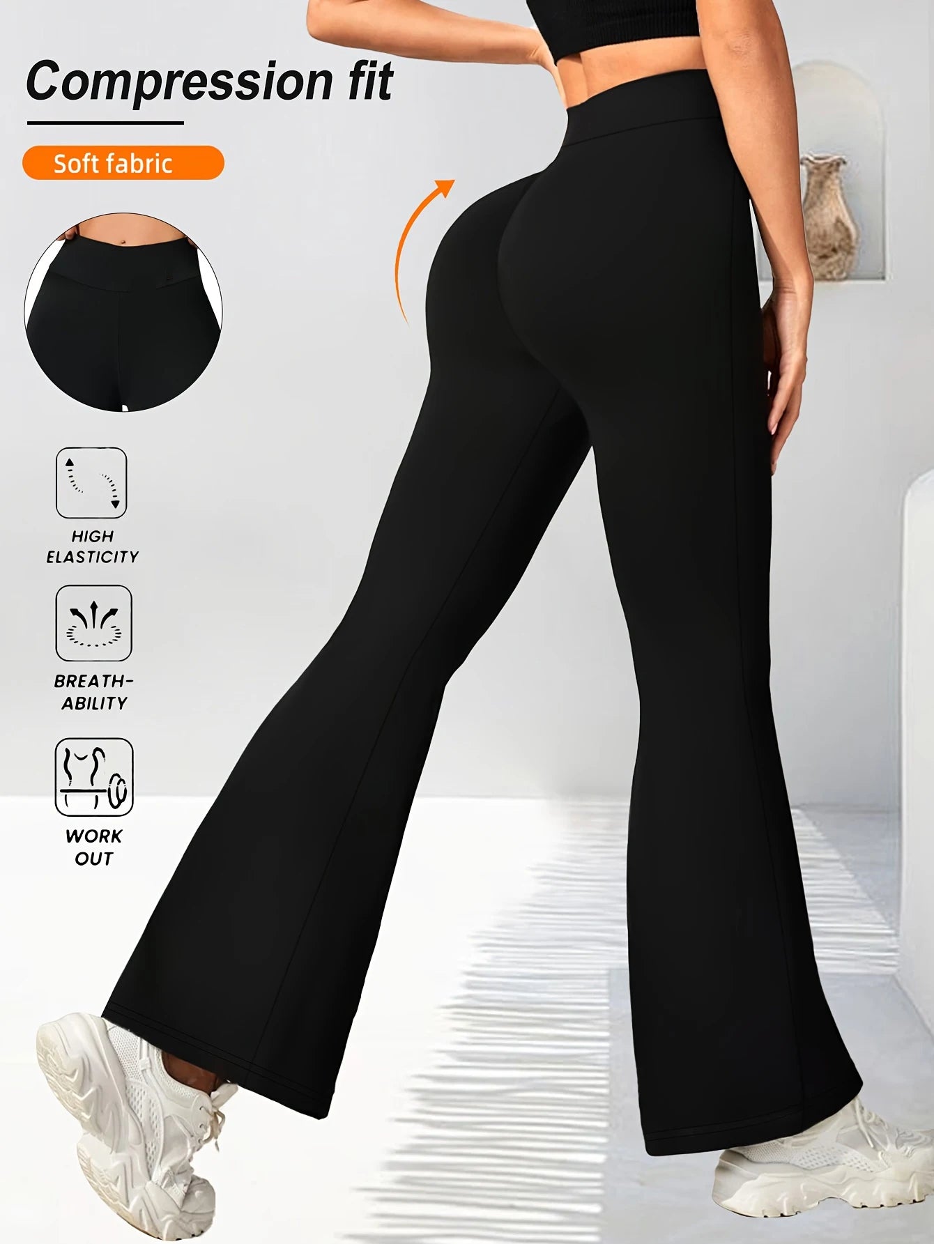 Ladies high waist bell bottoms pant