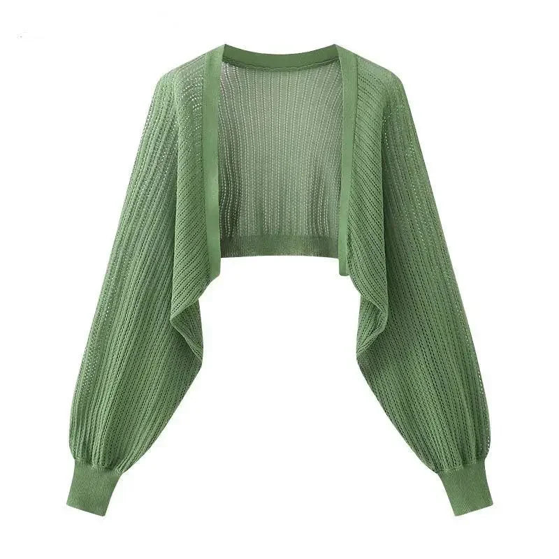 Französische Eisseide Strickjacke Sonnencreme Top Damen Sommer Dünne Jacke Weste Trägerrock Schal Outer Match Bluse