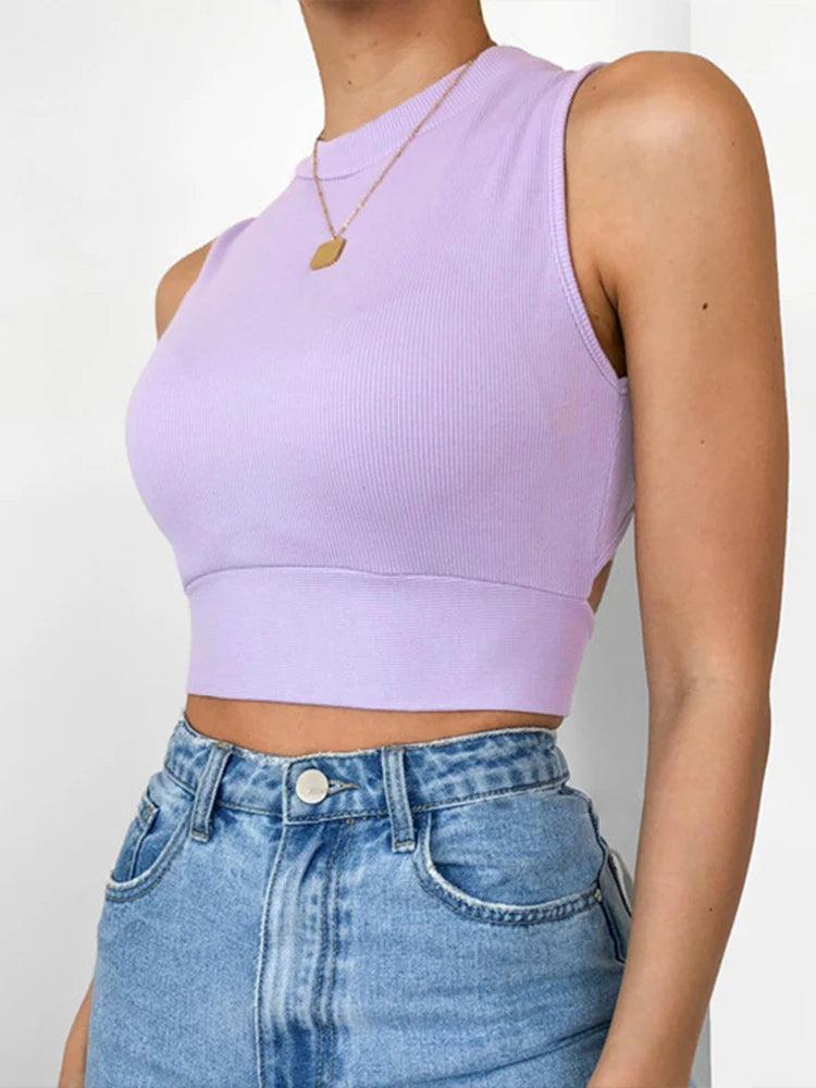 Women tank top bandage slim crop top