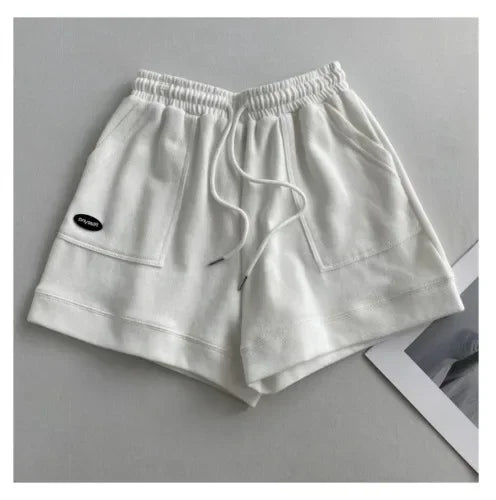 2026 Damen Bequeme lockere weite Hose mit Kordelzug A-Hose Schmale Taille Slim Fit Lässige Sportshorts für Zuhause Vielseitig Neu