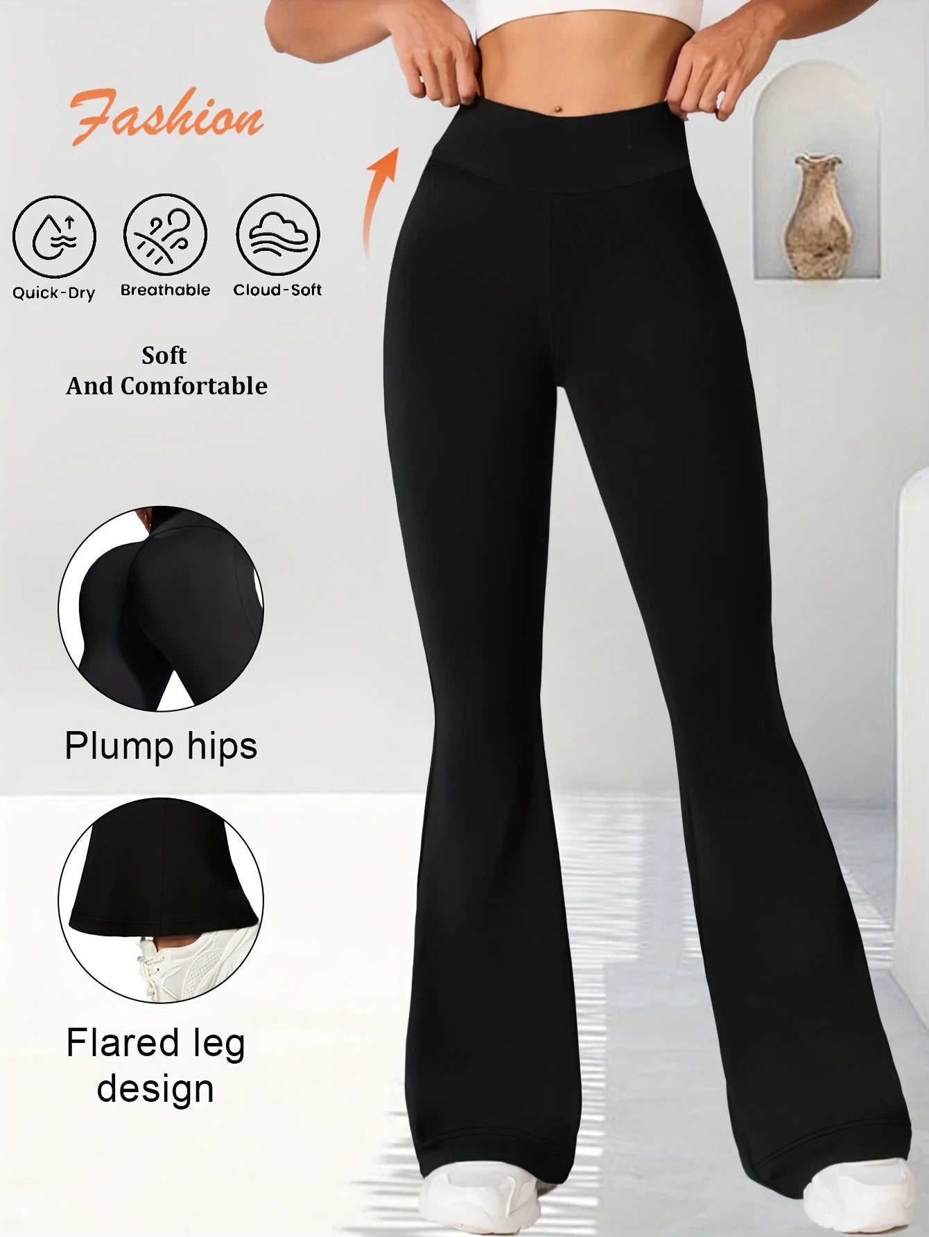 Ladies high waist bell bottoms pant