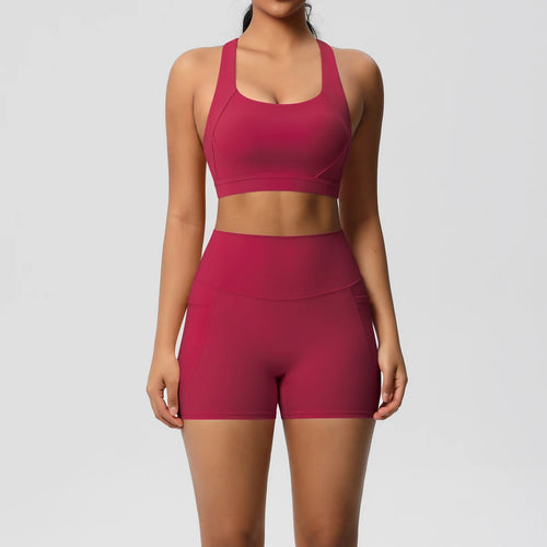 2PCS Sportswear With Pocketed Yoga Set Leggings