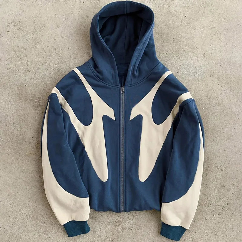 Devil Pattern Zipper Hoodie Jacket