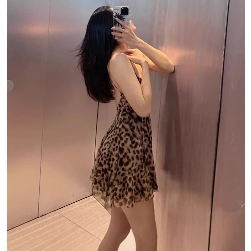 Leopard Print Slip Dress