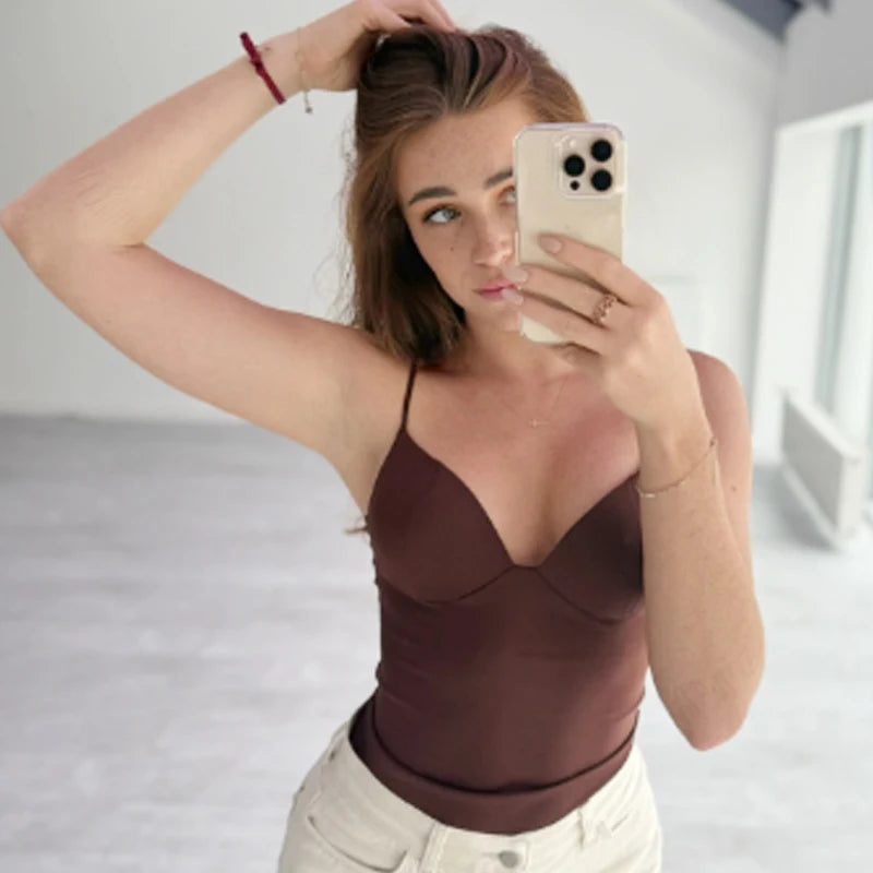 HXAO Burgundy Slip Top Tanks