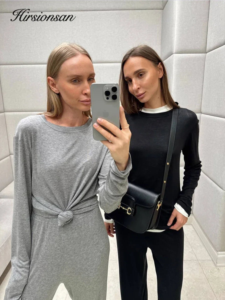 Hirsionsan Modal Soft Loose Sets Dress Women  Tracksuit