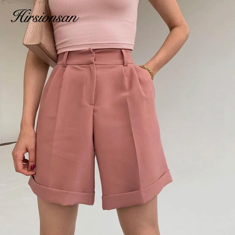 Hirsionsan High Waist Shorts Women Pants
